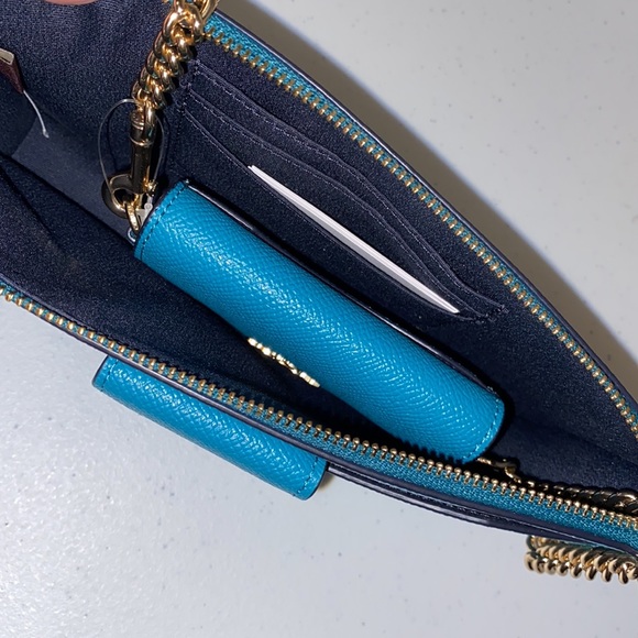 Coach Poppy Crossbody & Coin Purse 2pc Set Teal - Picture 9 of 11